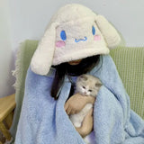 Cute Cartoon Face Office Nap Hooded Blanket