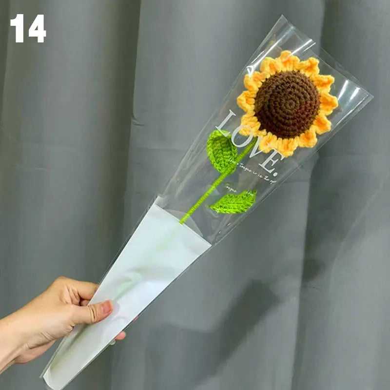 Gestrickter Rosen-Tulpen-Blumenstrauß für Hochzeiten