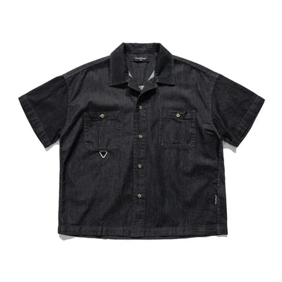 Retro lockeres Denim-Hemd