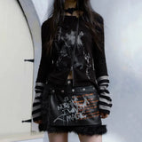 Vintage Gothic Graffiti Print Zippear T-Shirt
