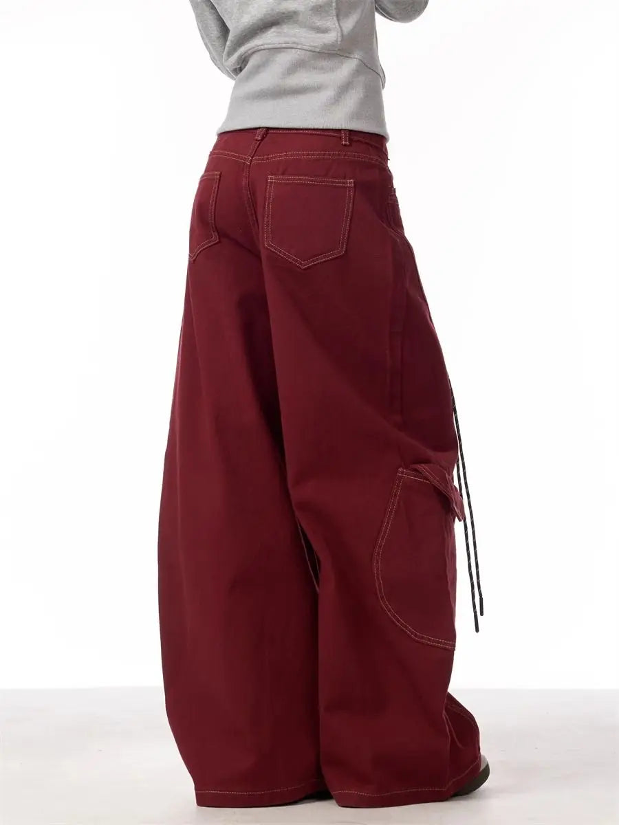 Cyberpunk High Waisted Cargo Jeans