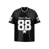 Contrast Paneled Letter Patch Embroidered T-Shirt