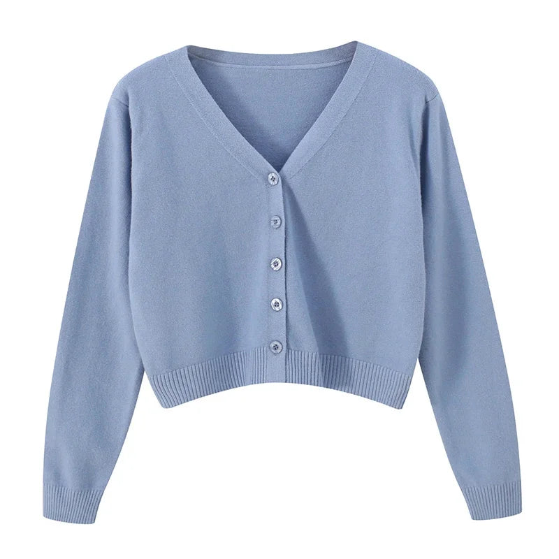 Soft V-Neck Button Down Cardigan