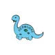 Recreational Pixel Style Dinosaur Carton Metal Brooch
