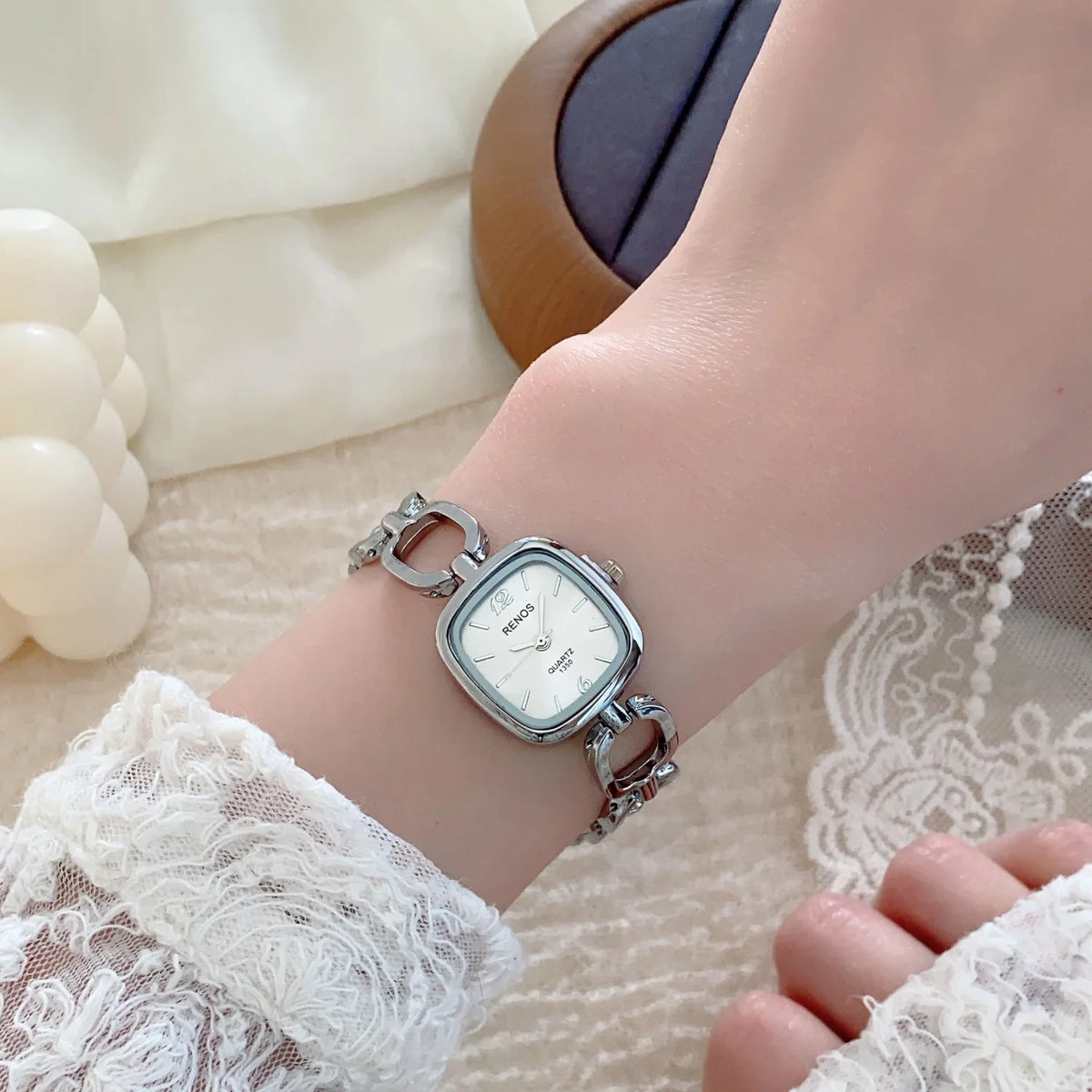 Silver Square Bracelet Watch