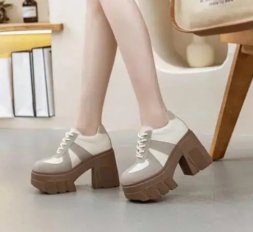 Color Block High Heels Shoes