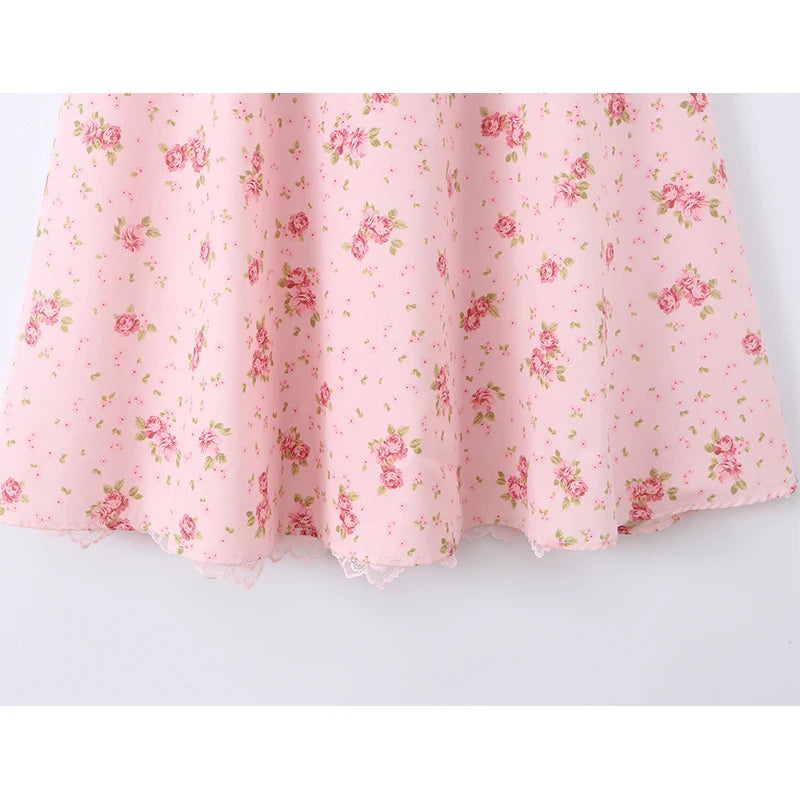 Women Pink Floral Corset Dress