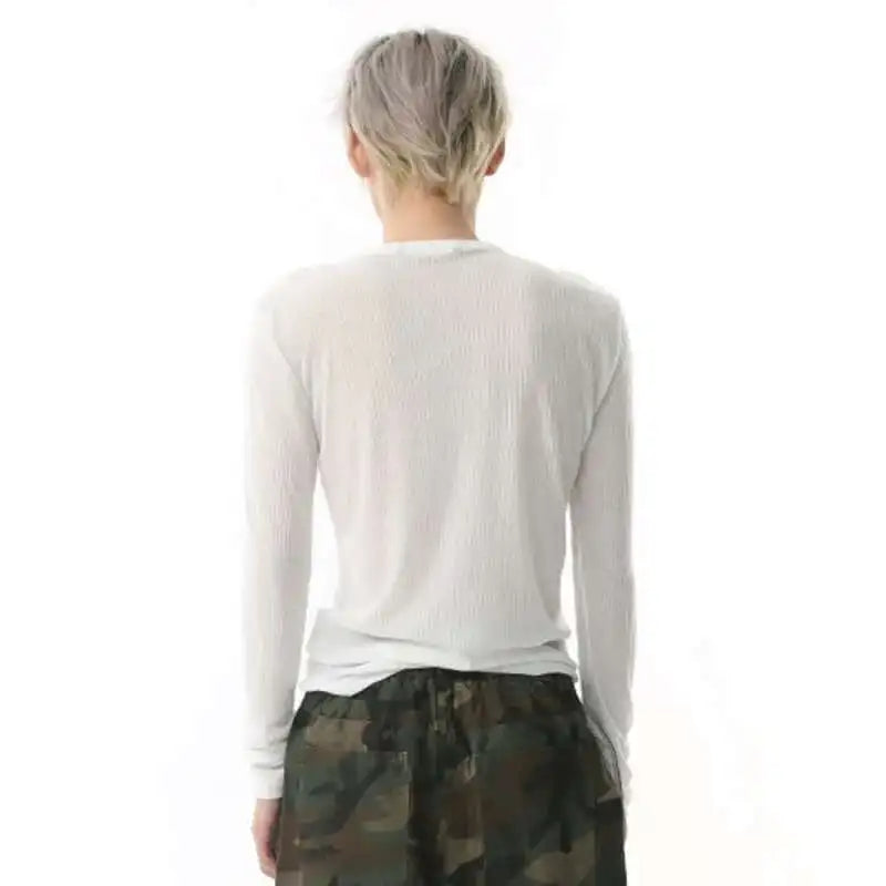 Solid Color Korean Long-Sleeved T-Shirt