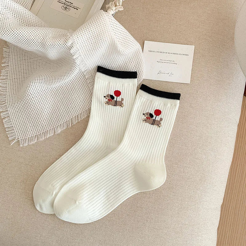 Polka Dot Spring Middle Tube Socks