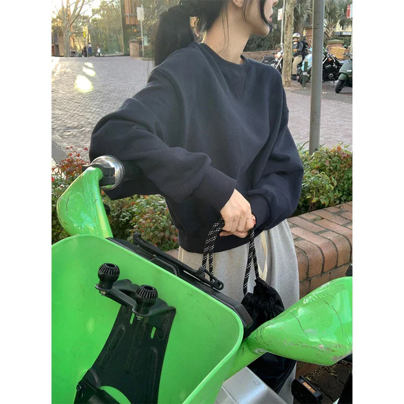 Cozy Solid Color Women's Sweatshirt