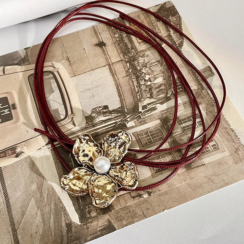 Collares Vintage de Flores de Metal