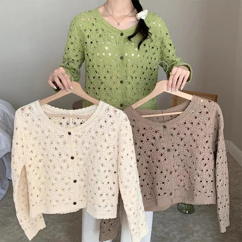 Crochet Openwork Hollow Out Cardigan