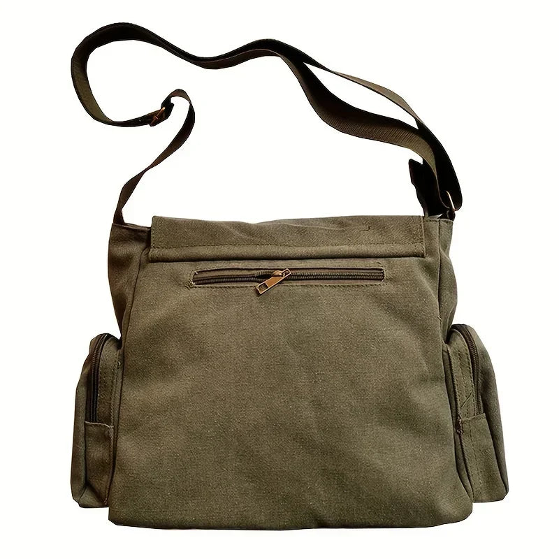 Bolso bandolera grande de lona vintage