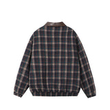 Karierte Windbreaker-Jacke aus Wolle für Damen