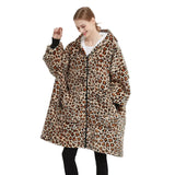 Lazy blanket Hooded Couple Zipper Pyjamas