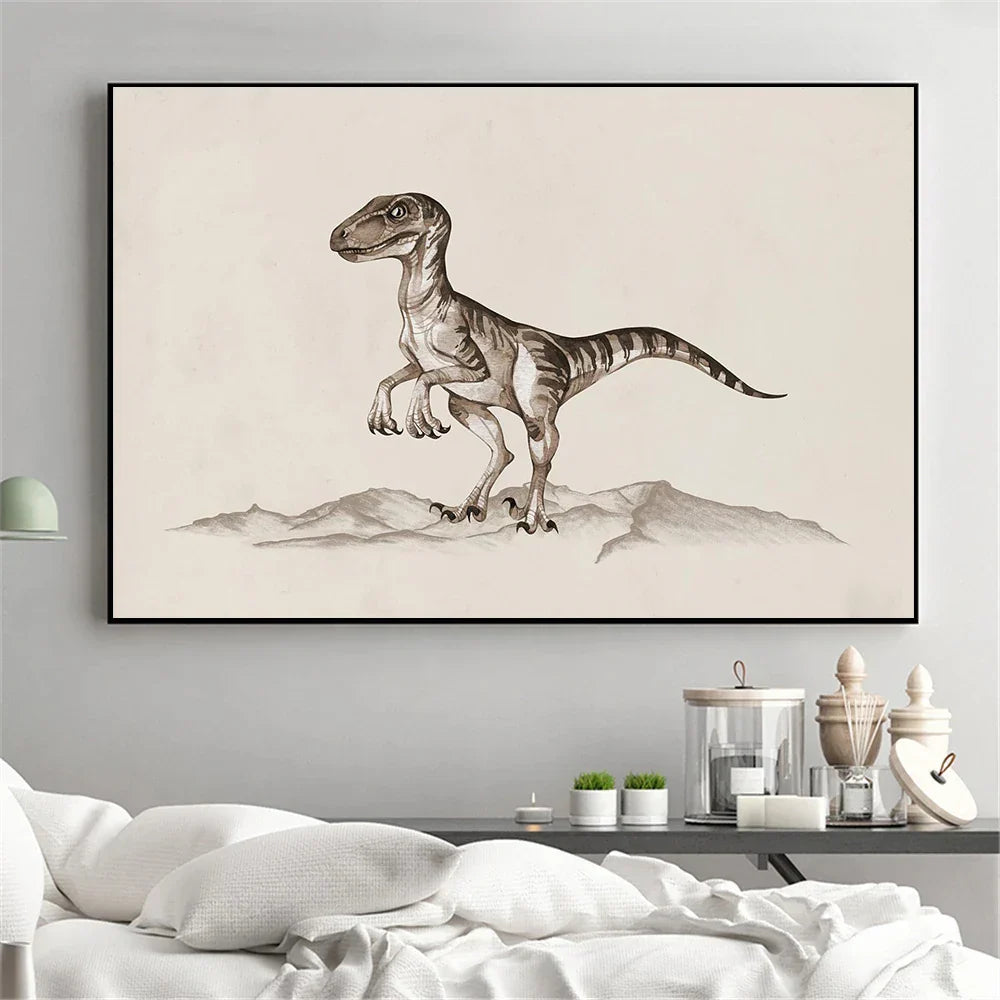 Vintage Dinosaur Chart Posters
