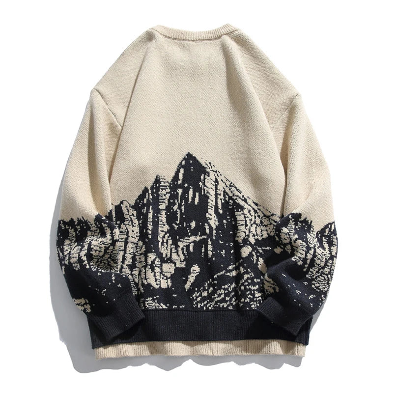 Suéter Jacquard de Montaña con Cuello Redondo