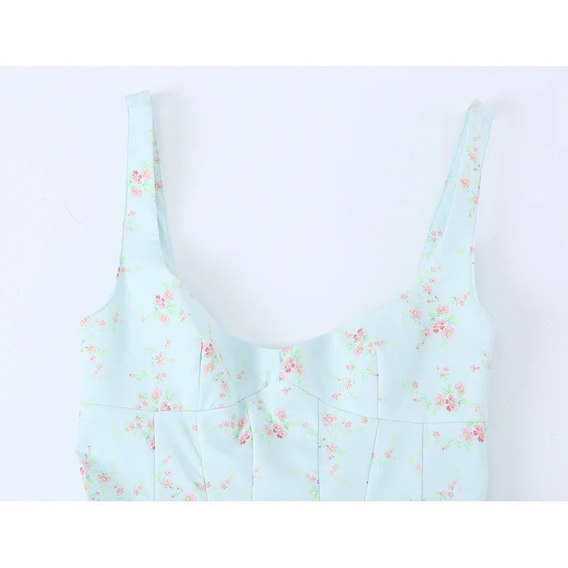 Elegant Floral Print Sleeveless Mini Sundress