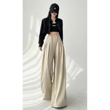 Schwarze High-Waist-Hose mit weitem Bein