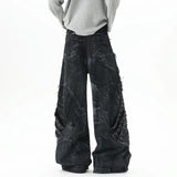 Cyberpunk Patchwork Distressed Jeans