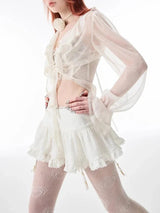 Coquette Mesh Mini Skirt