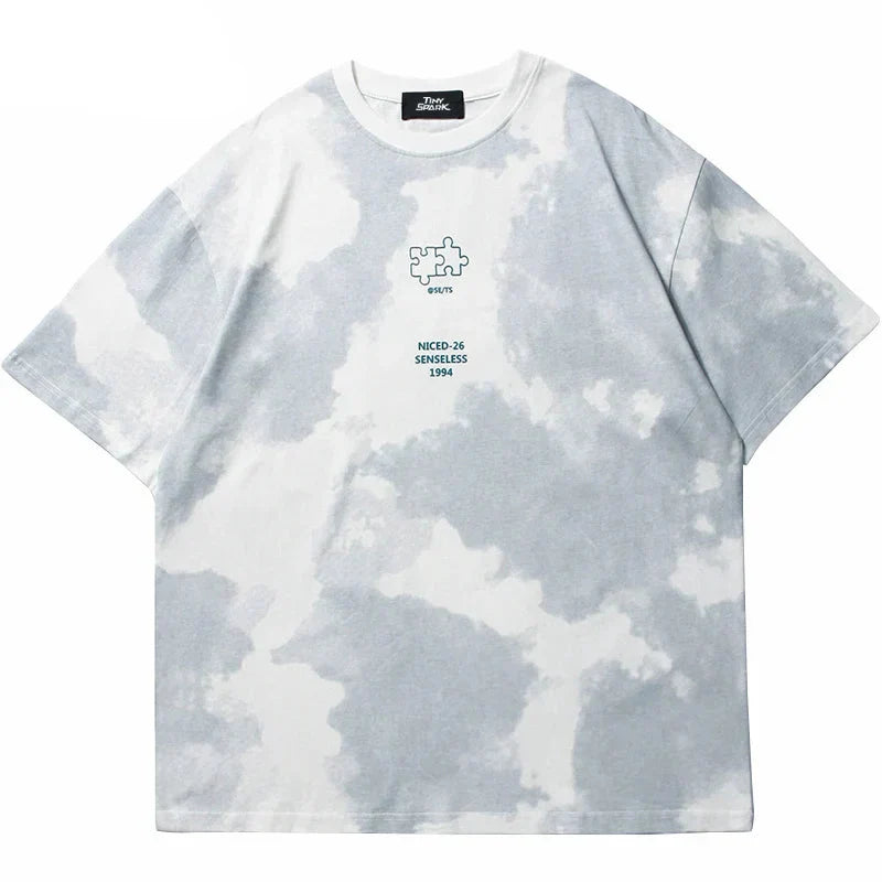 Colorful Puzzle Print T-Shirt