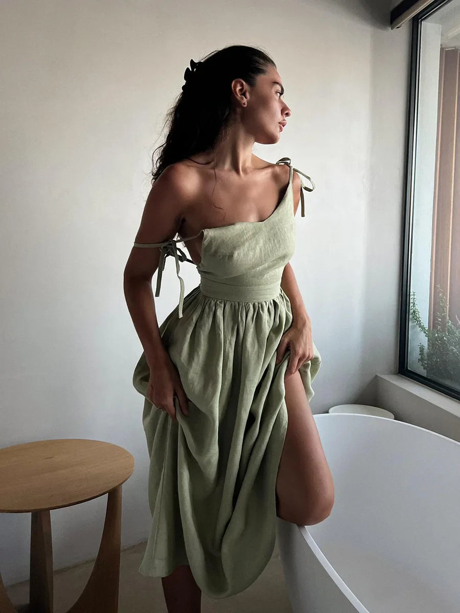 Summer Linen Midi Dress