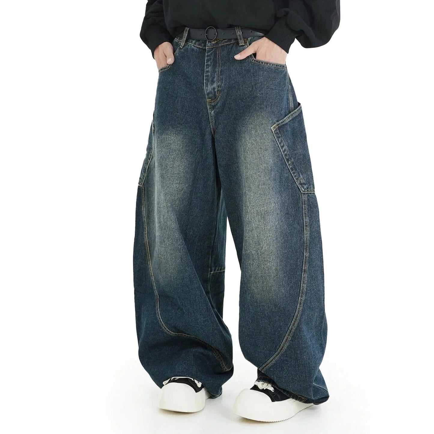 Vintage Washed Denim Lazy Boy Jeans