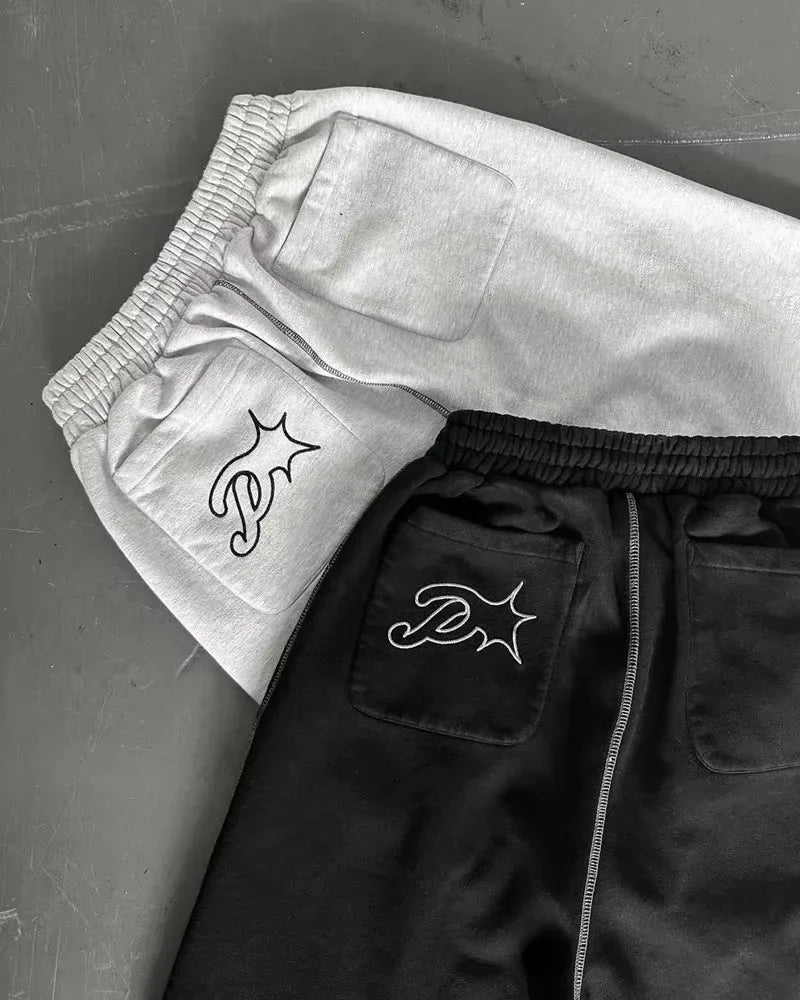 Streetwear Fashion Letter Embroidery Loose Sweatpants