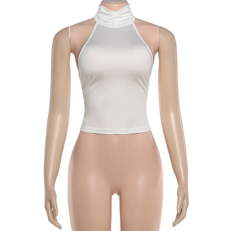 Y2K Lace Women's Back Halter Top