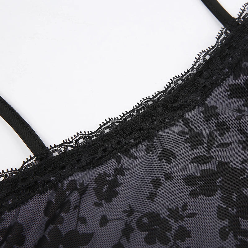 Vintage Grunge Floral Maxi Dress