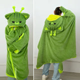 Cartoon Cute Seal Cat Hooded Blanket
