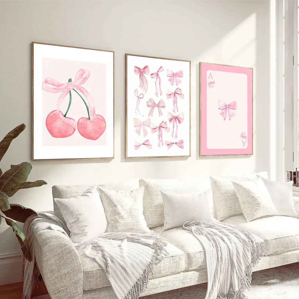 Pink Bow Coquette Poster