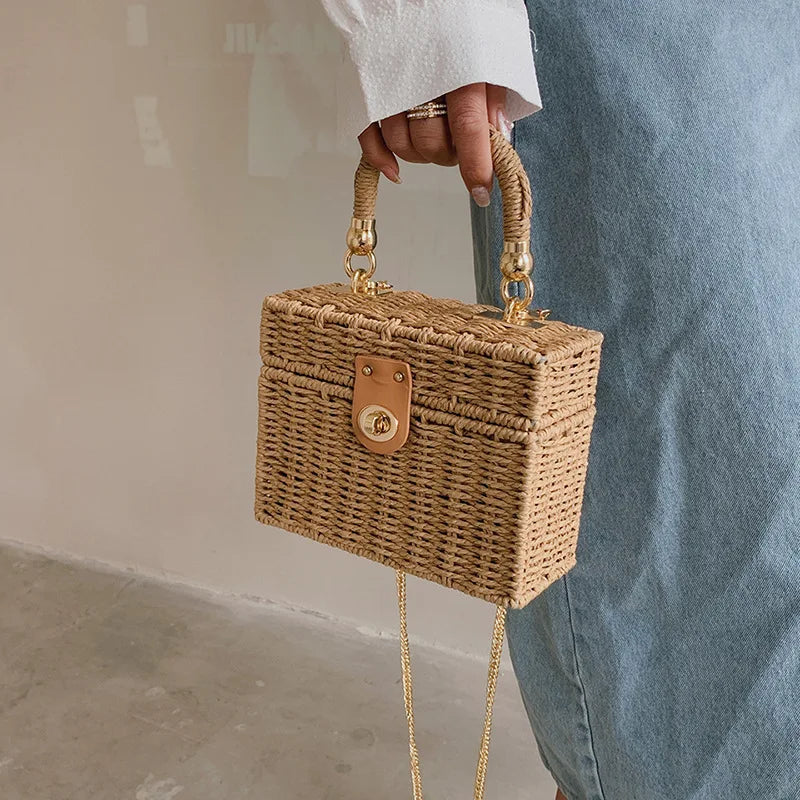 Summer Box Straw Handbag