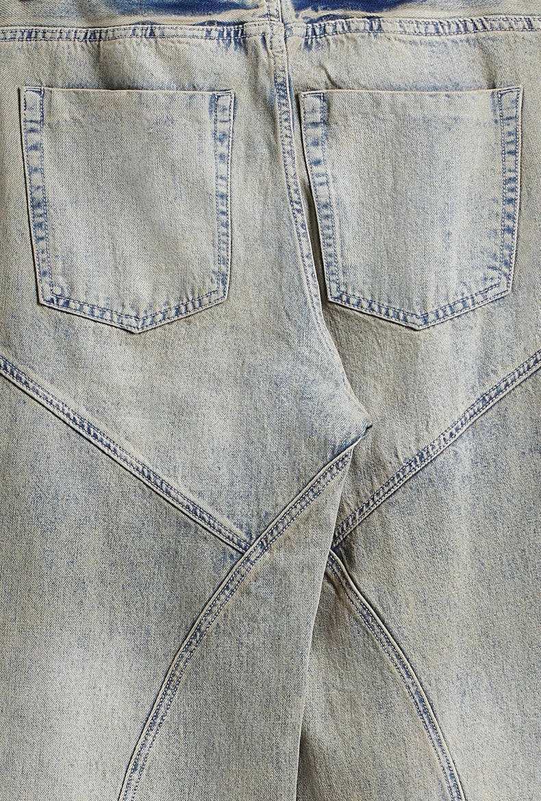 Oversized Irregular Stitching Wide Jeans