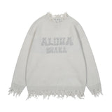 Vintage Loose Knitted Pullover Ripped Sweater