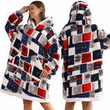 Strawberry Printed Oversized Blanket Hoodie