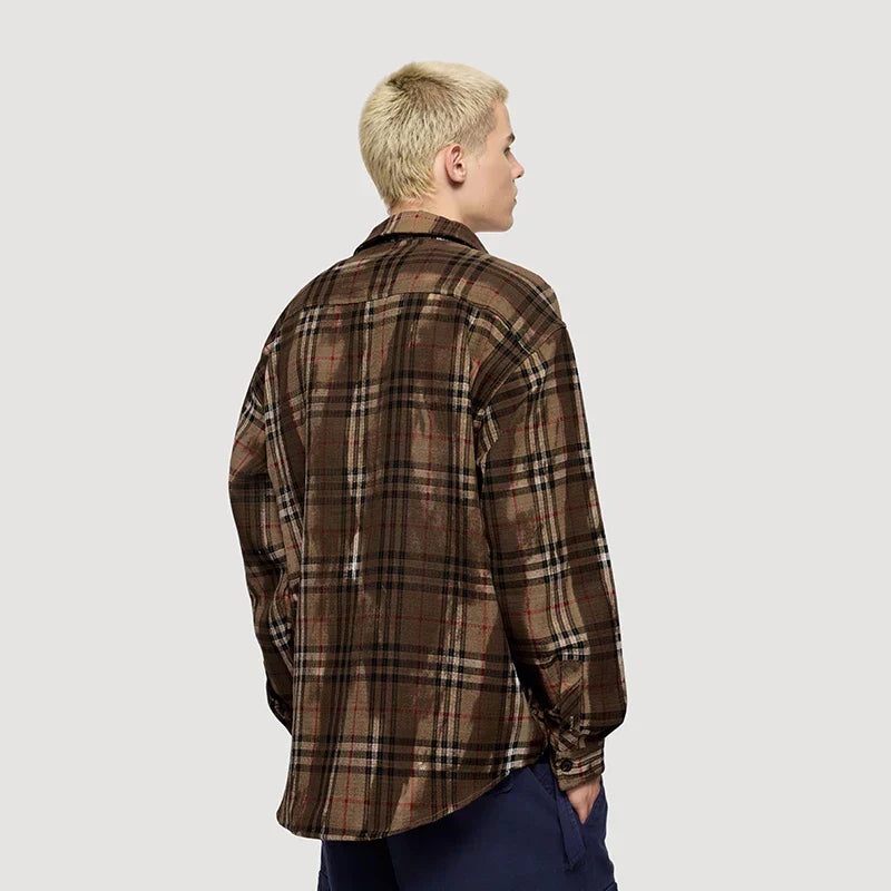 Y2k Plaid Washed Long Sleeve Shirt