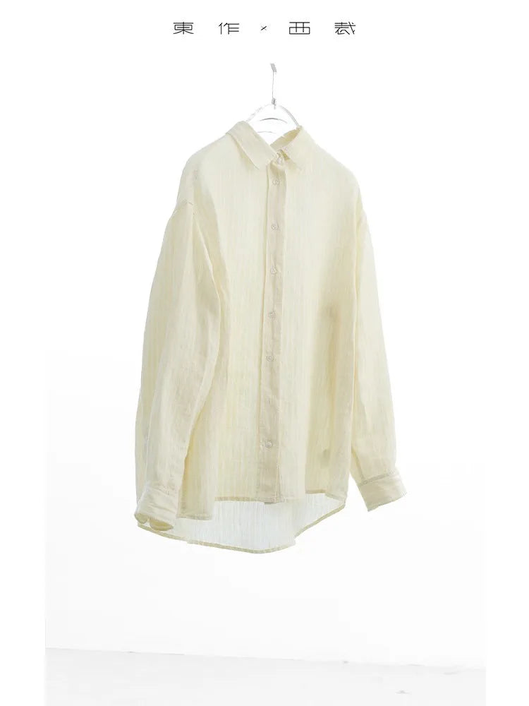 Women's Old Money Striped Long-Sleeve Shirt