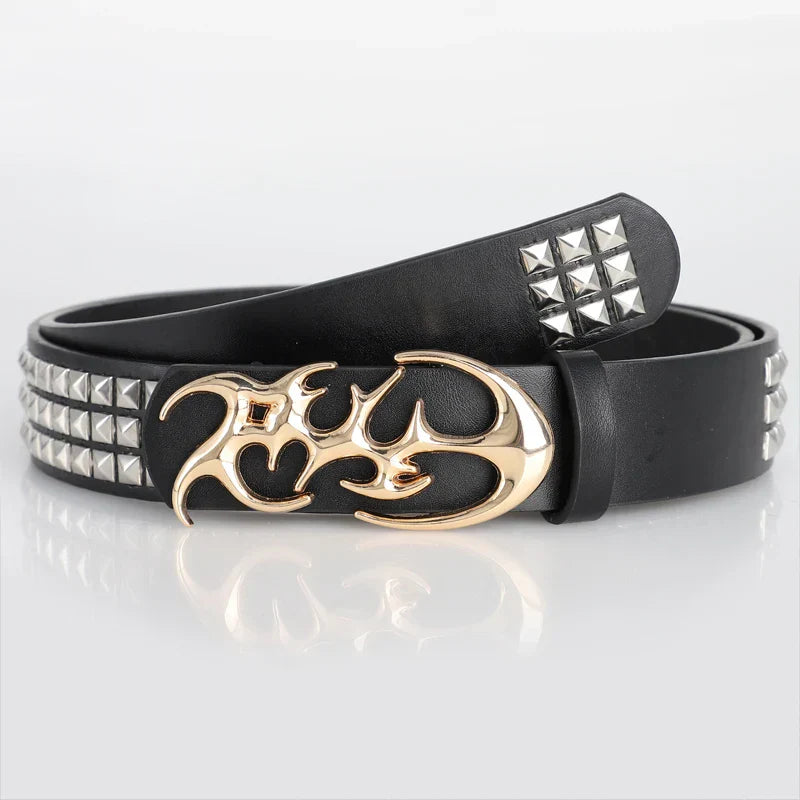 Y2K Irregular Alloy Buckle Belt