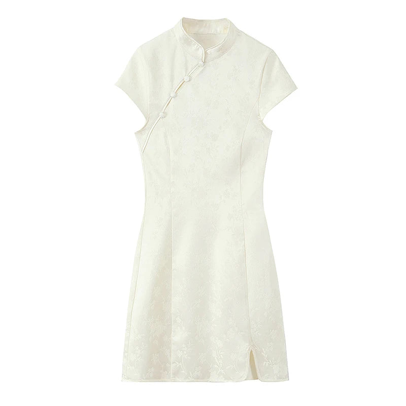 Vintage Chinese Style Jacquard Mini Dress
