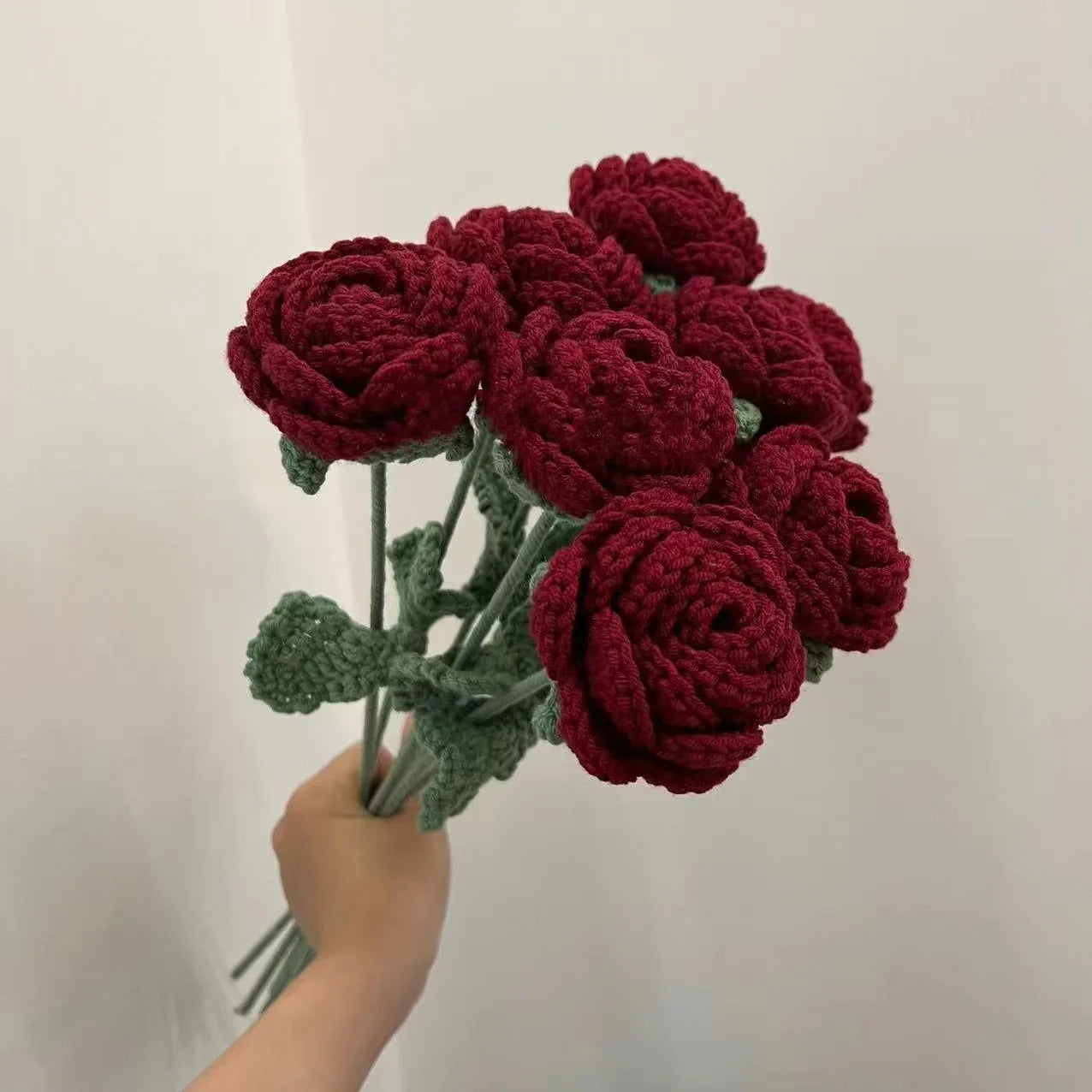 Elegant Crochet Rose Flower Home Decoration