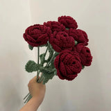 Elegant Crochet Rose Flower Home Decoration