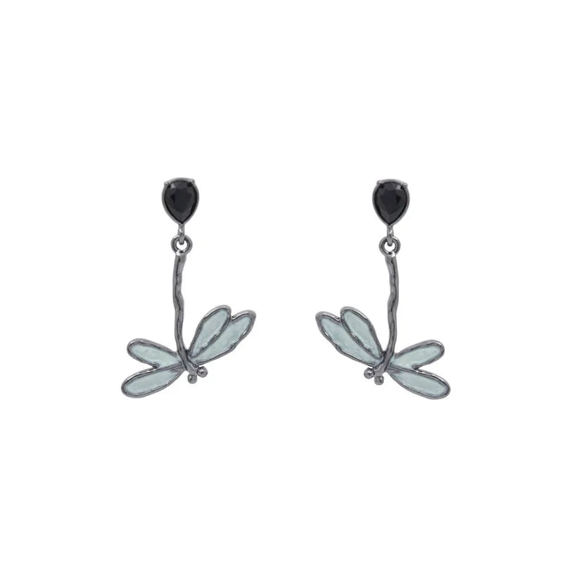 Dragonfly Retro Drip Oil Earrings