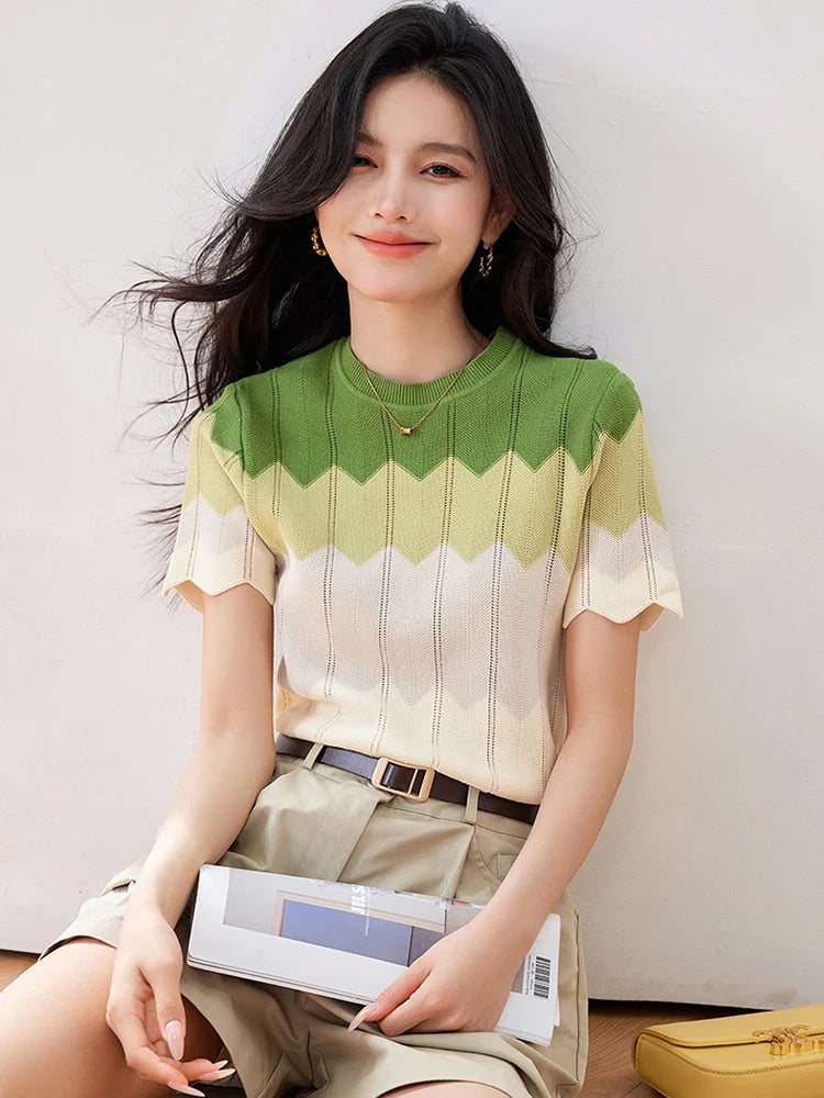 Chic Korean Knitted Short Top