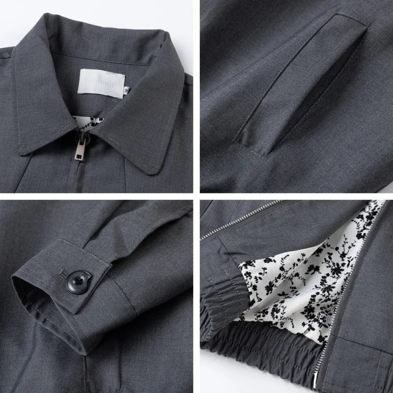 Stylish Gray Varsity Jacket