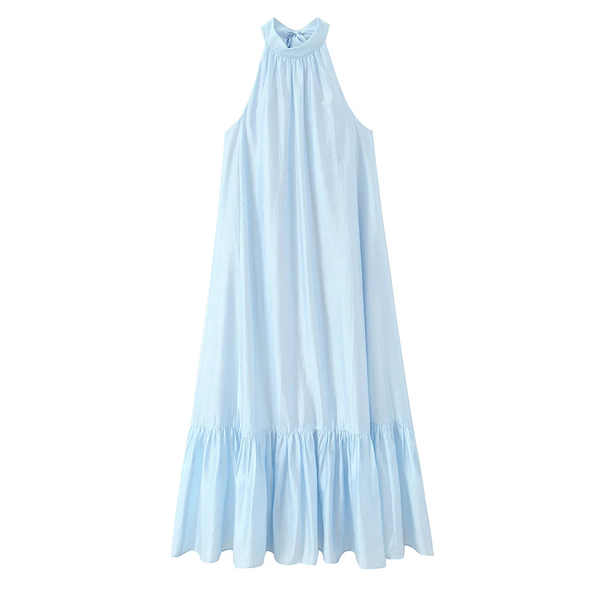 Light Blue Midi Summer Vacation Dress