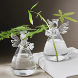 Vintage Angel Figurine Glass Vase