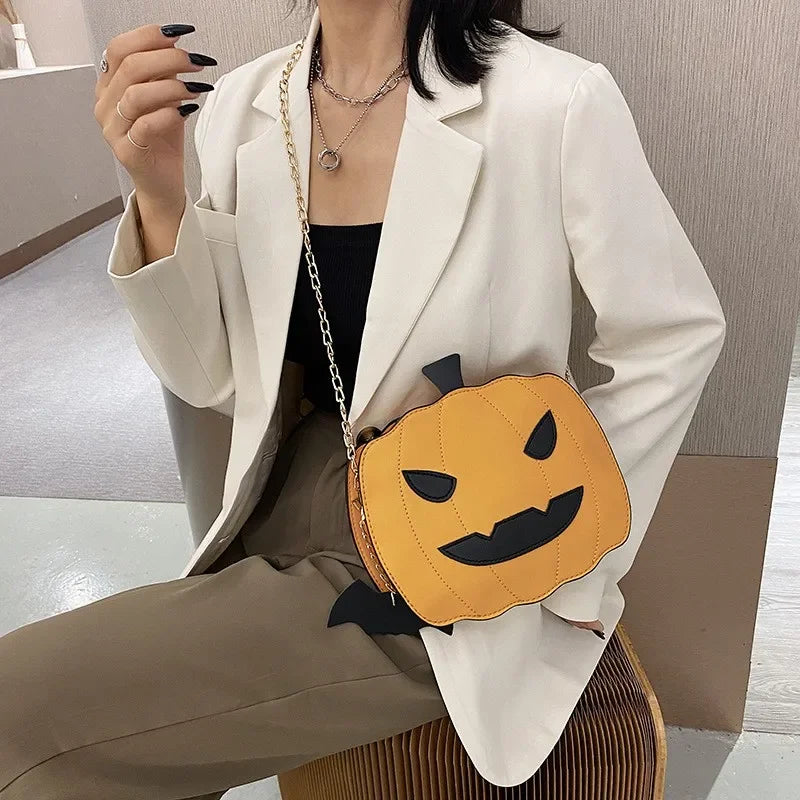 Funny Spooky Bat Halloween Pumpkin Bag