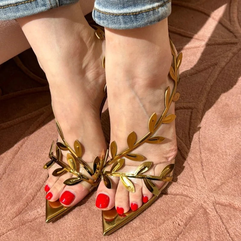 Fairy Core Floral Leaves Heels
